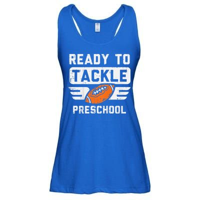 Ready To Tackle Preschool Football First Day Of School Ladies Essential Flowy Tank