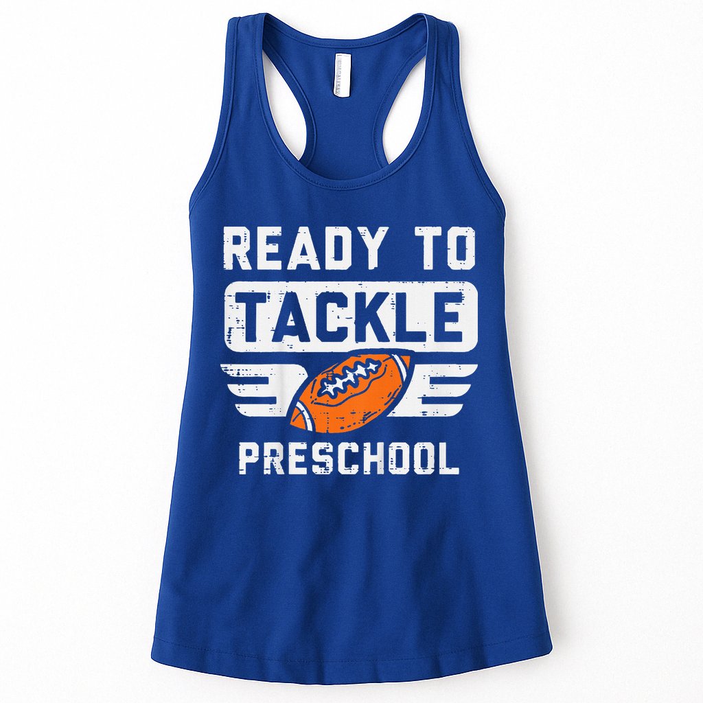 Ready To Tackle Preschool Football First Day Of School Womens Tank Top