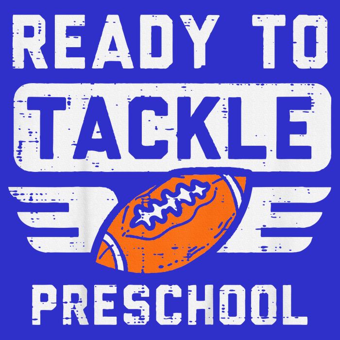 Ready To Tackle Preschool Football First Day Of School Stripe Pom Pom Beanie