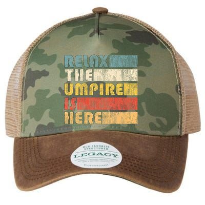 Relax The Umpire Is Here Baseball Legacy Tie Dye Trucker Hat