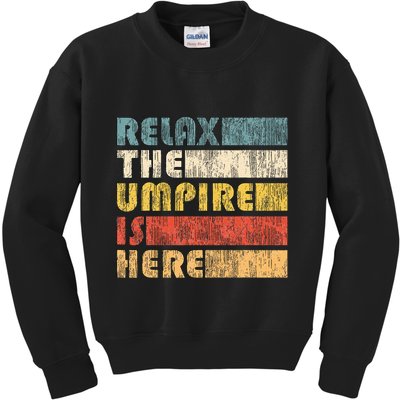 Relax The Umpire Is Here Baseball Kids Sweatshirt