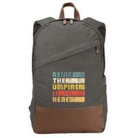 Relax The Umpire Is Here Baseball Cotton Canvas Backpack