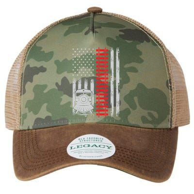 Railroad Train Usa Flag American Train Conductor Railway Legacy Tie Dye Trucker Hat