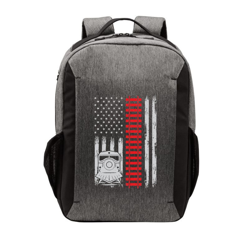 Railroad Train Usa Flag American Train Conductor Railway Vector Backpack