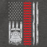 Railroad Train Usa Flag American Train Conductor Railway Vector Backpack