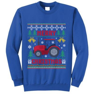 Red Tractor Ugly Christmas Gift Idea Gift Sweatshirt