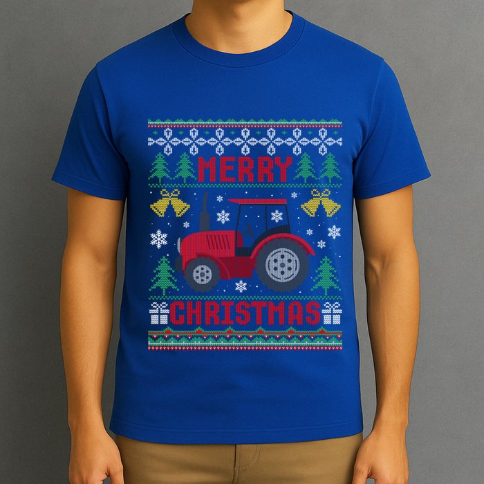 Red Tractor Ugly Christmas Gift Idea Gift T-Shirt