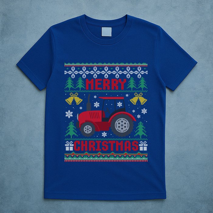 Red Tractor Ugly Christmas Gift Idea Gift T-Shirt