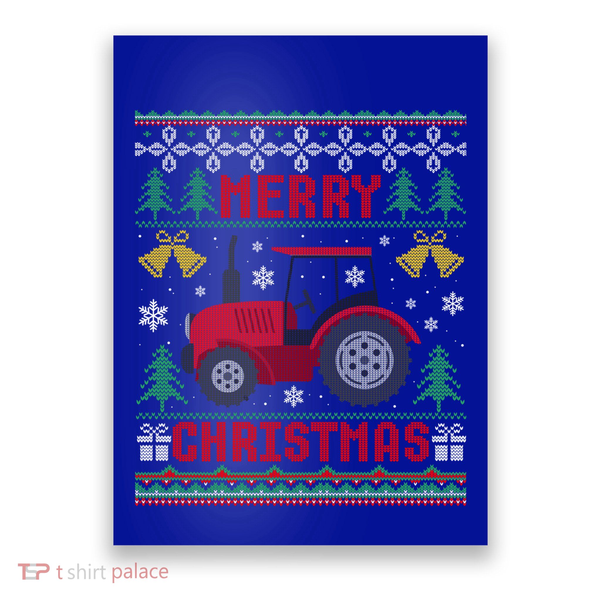 Red Tractor Ugly Christmas Gift Idea Gift Poster