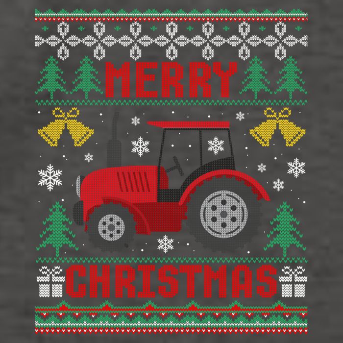 Red Tractor Ugly Christmas Gift Idea Gift Vector Backpack