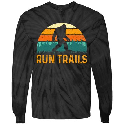 Run Trails Ultramarathon Race Bigfoot Runner Ultra Running Tie-Dye Long Sleeve Shirt