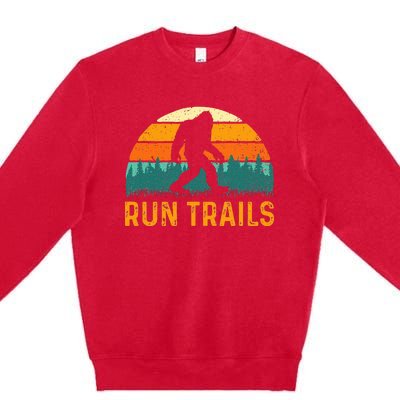 Run Trails Ultramarathon Race Bigfoot Runner Ultra Running Premium Crewneck Sweatshirt