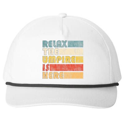 Relax The Umpire Is Here Baseball Snapback Five-Panel Rope Hat