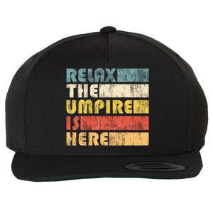 Relax The Umpire Is Here Baseball Wool Snapback Cap