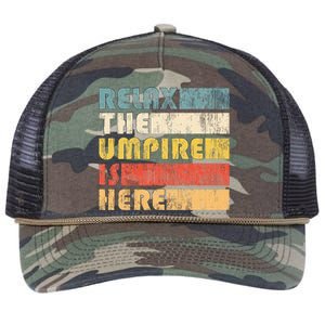 Relax The Umpire Is Here Baseball Retro Rope Trucker Hat Cap