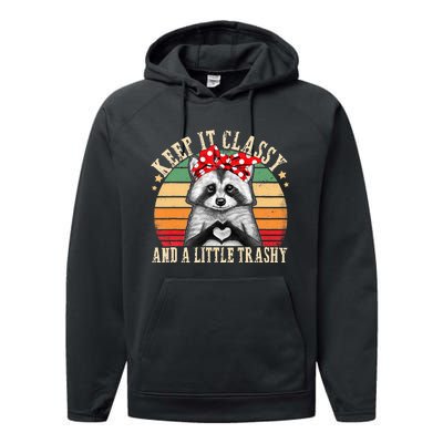 Raccoon Trashy Vintage Retro Funny Racoon Lovers Gifts Performance Fleece Hoodie