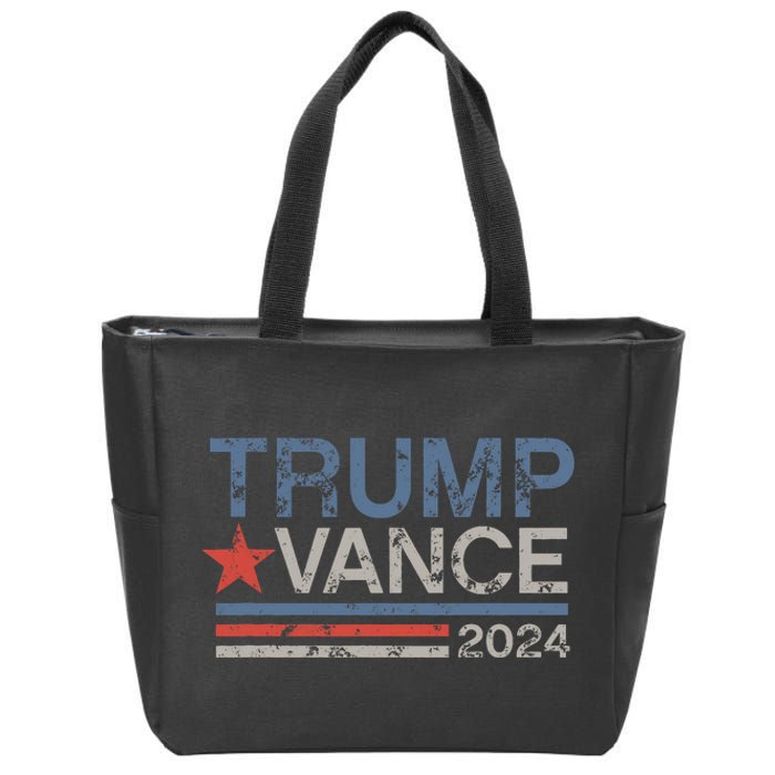 Retro Trump Vance 2024 Stripe Trump Jd Vance Zip Tote Bag