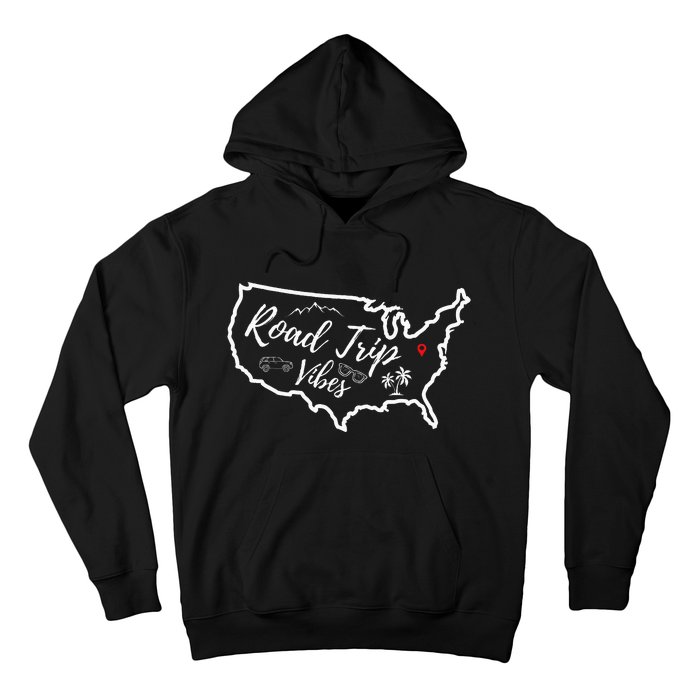 Road Trip Vibes Map Usa Family Friend Girl Trip Vacation Rv Hoodie