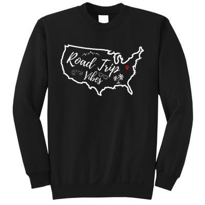 Road Trip Vibes Map Usa Family Friend Girl Trip Vacation Rv Sweatshirt