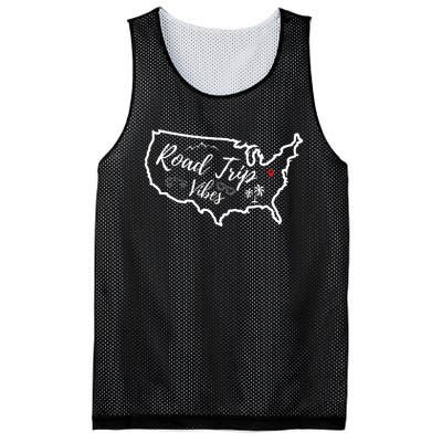 Road Trip Vibes Map Usa Family Friend Girl Trip Vacation Rv Mesh Reversible Basketball Jersey Tank