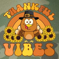 Retro Thankful Vibes Autumn Groovy Thanksgiving Turkey Gift Legacy Tie Dye Trucker Hat