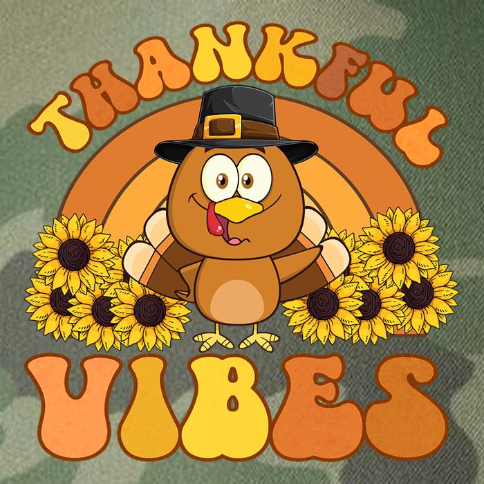 Retro Thankful Vibes Autumn Groovy Thanksgiving Turkey Gift Legacy Tie Dye Trucker Hat