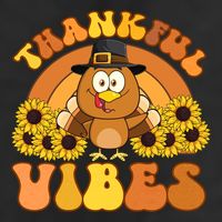 Retro Thankful Vibes Autumn Groovy Thanksgiving Turkey Gift Cool Comfort Performance Bucket Hat