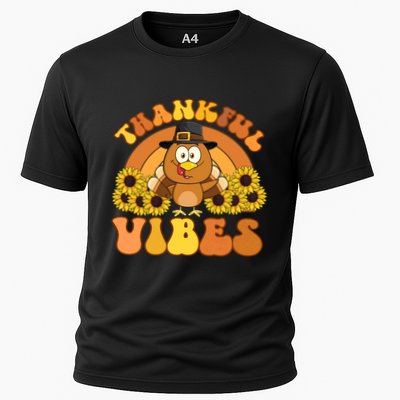 Retro Thankful Vibes Autumn Groovy Thanksgiving Turkey Gift Performance Shirt
