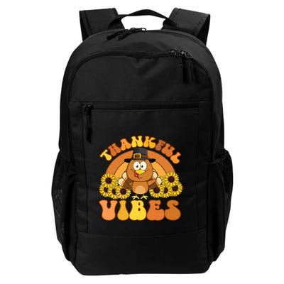 Retro Thankful Vibes Autumn Groovy Thanksgiving Turkey Gift Backpack