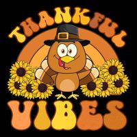 Retro Thankful Vibes Autumn Groovy Thanksgiving Turkey Gift Mug
