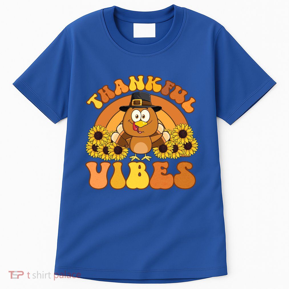 Retro Thankful Vibes Autumn Groovy Thanksgiving Turkey Gift Tall T-Shirt