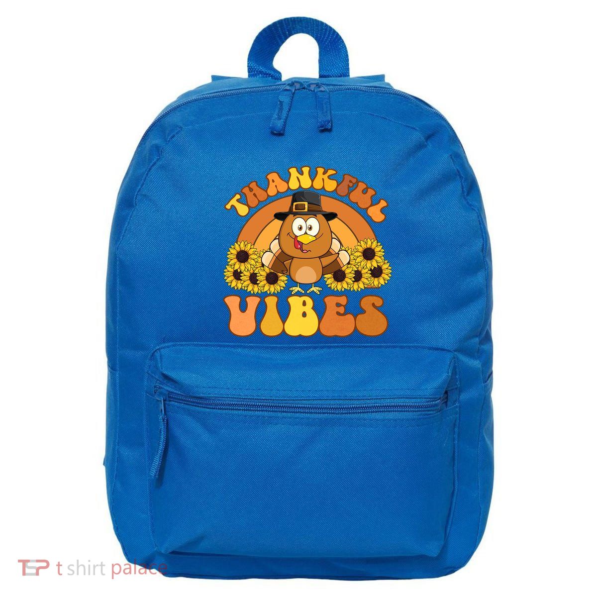 Retro Thankful Vibes Autumn Groovy Thanksgiving Turkey Gift 16 in Basic Backpack