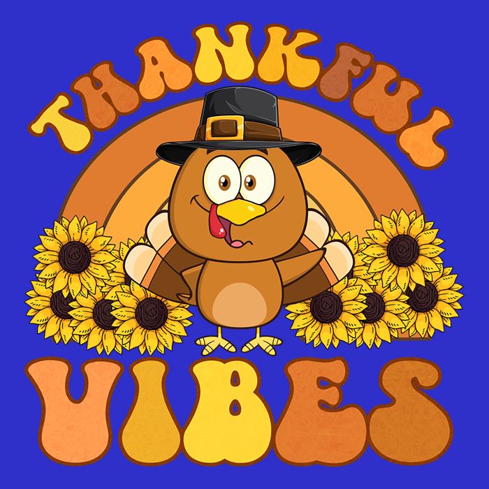 Retro Thankful Vibes Autumn Groovy Thanksgiving Turkey Gift Stripe Pom Pom Beanie