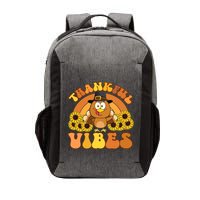 Retro Thankful Vibes Autumn Groovy Thanksgiving Turkey Gift Vector Backpack