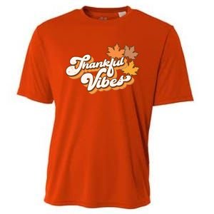 Retro Thankful Vibes Autumn Thanksgiving Fall Season Funny Gift Cooling Performance Crew T-Shirt