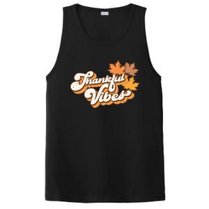 Retro Thankful Vibes Autumn Thanksgiving Fall Season Funny Gift PosiCharge Competitor Tank