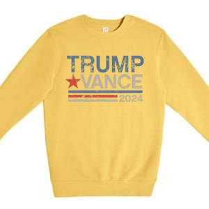 Retro Trump Vance 2024 Stripe Trump Jd Vance Premium Crewneck Sweatshirt