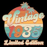 Retro Tropical Vintage 1935 Limited Edition 90th Birthday Bucket Hat