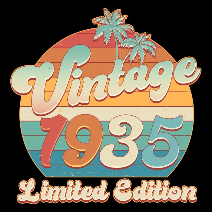 Retro Tropical Vintage 1935 Limited Edition 90th Birthday Bucket Hat