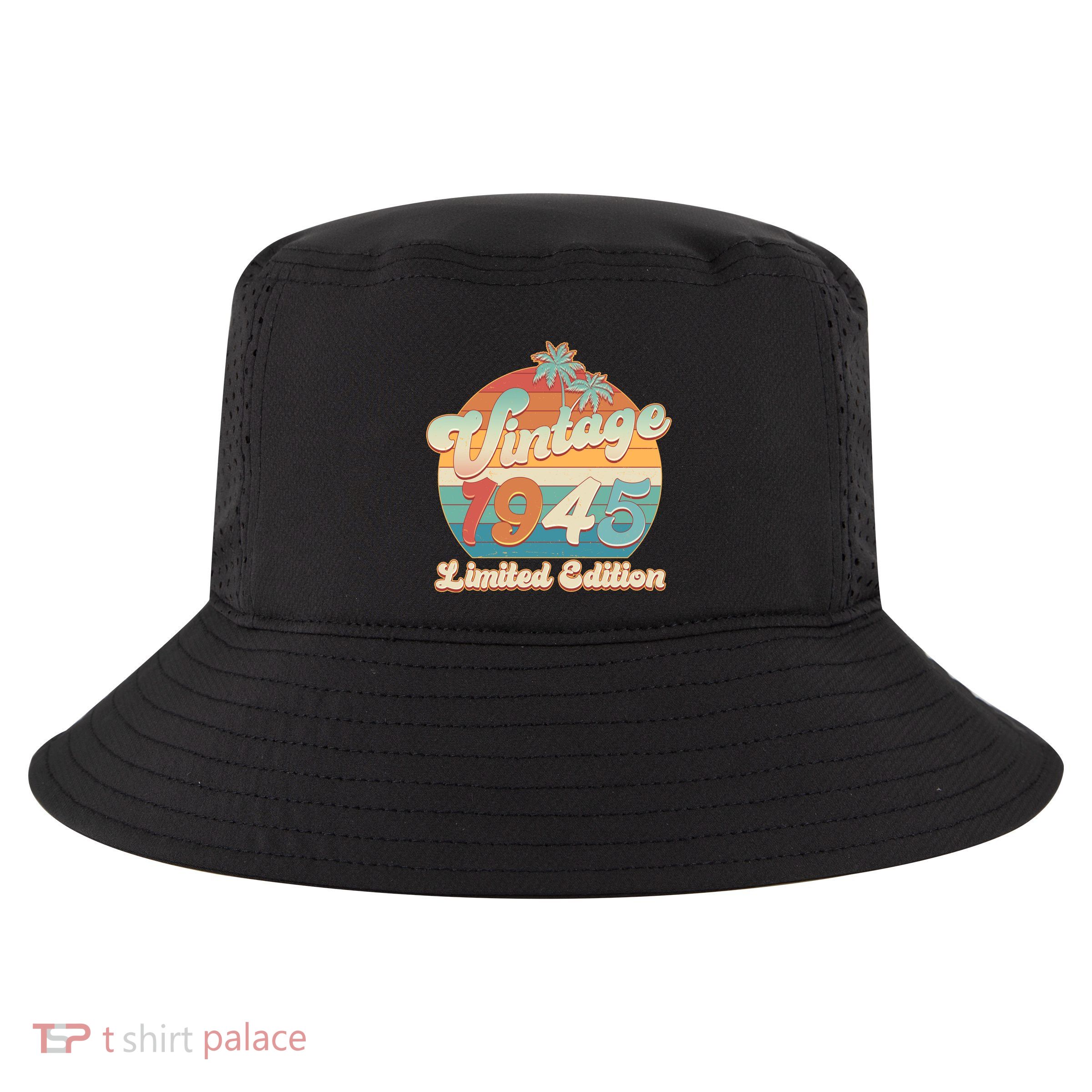 Retro Tropical Vintage 1945 Limited Edition 80th Birthday Cool Comfort Performance Bucket Hat