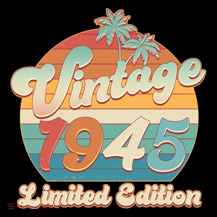 Retro Tropical Vintage 1945 Limited Edition 80th Birthday 7-Panel Snapback Hat