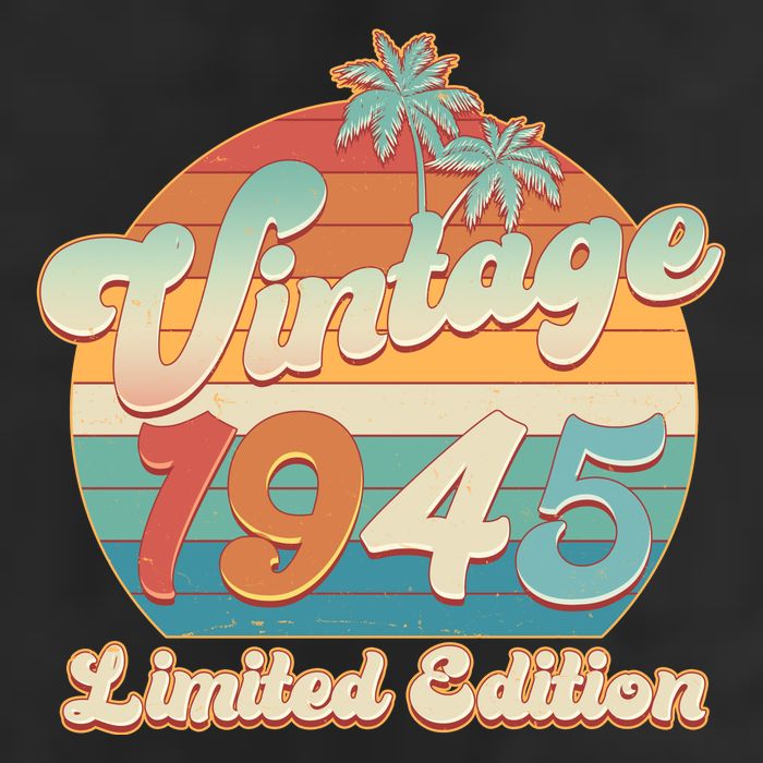 Retro Tropical Vintage 1945 Limited Edition 80th Birthday Beanie