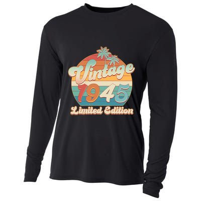 Retro Tropical Vintage 1945 Limited Edition 80th Birthday Cooling Performance Long Sleeve Crew
