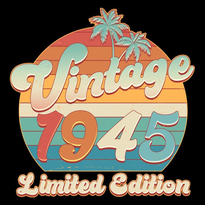 Retro Tropical Vintage 1945 Limited Edition 80th Birthday Toddler Hoodie