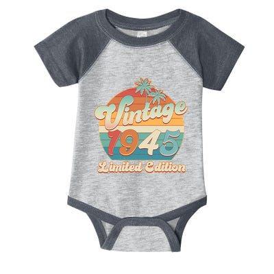 Retro Tropical Vintage 1945 Limited Edition 80th Birthday Infant Baby Jersey Bodysuit