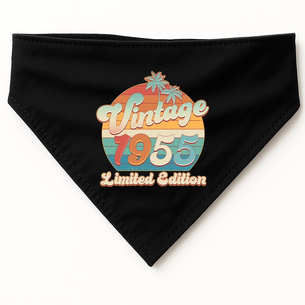 Retro Tropical Vintage 1955 Limited Edition 70th Birthday USA-Made Doggie Bandana