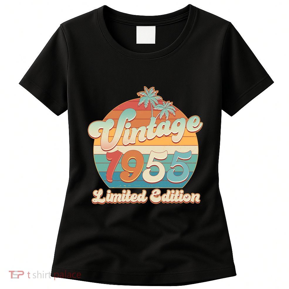 Retro Tropical Vintage 1955 Limited Edition 70th Birthday Womens T-Shirt