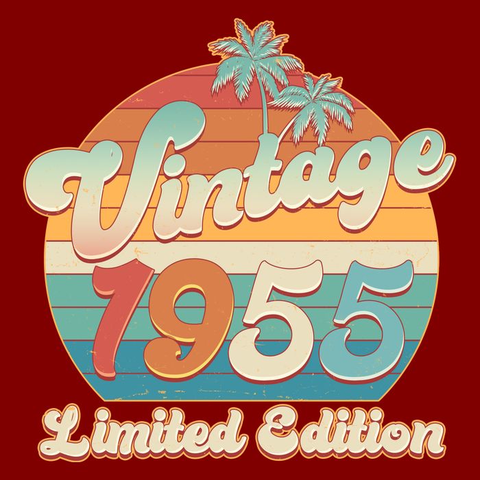 Retro Tropical Vintage 1955 Limited Edition 70th Birthday T-Shirt