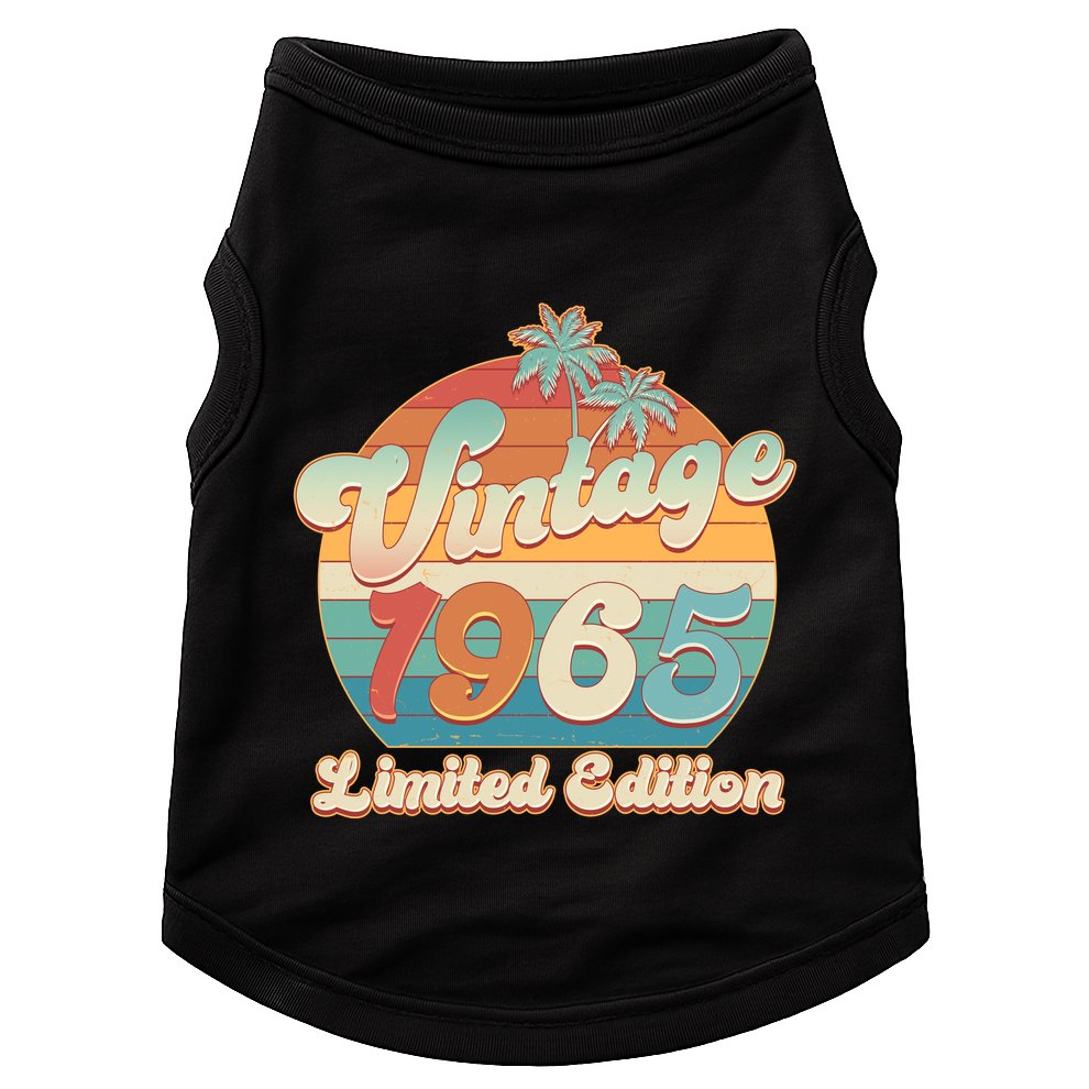 Retro Tropical Vintage 1965 Limited Edition 60th Birthday Doggie Tank