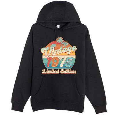 Retro Tropical Vintage 1975 Limited Edition 50th Birthday Premium Pullover Hoodie